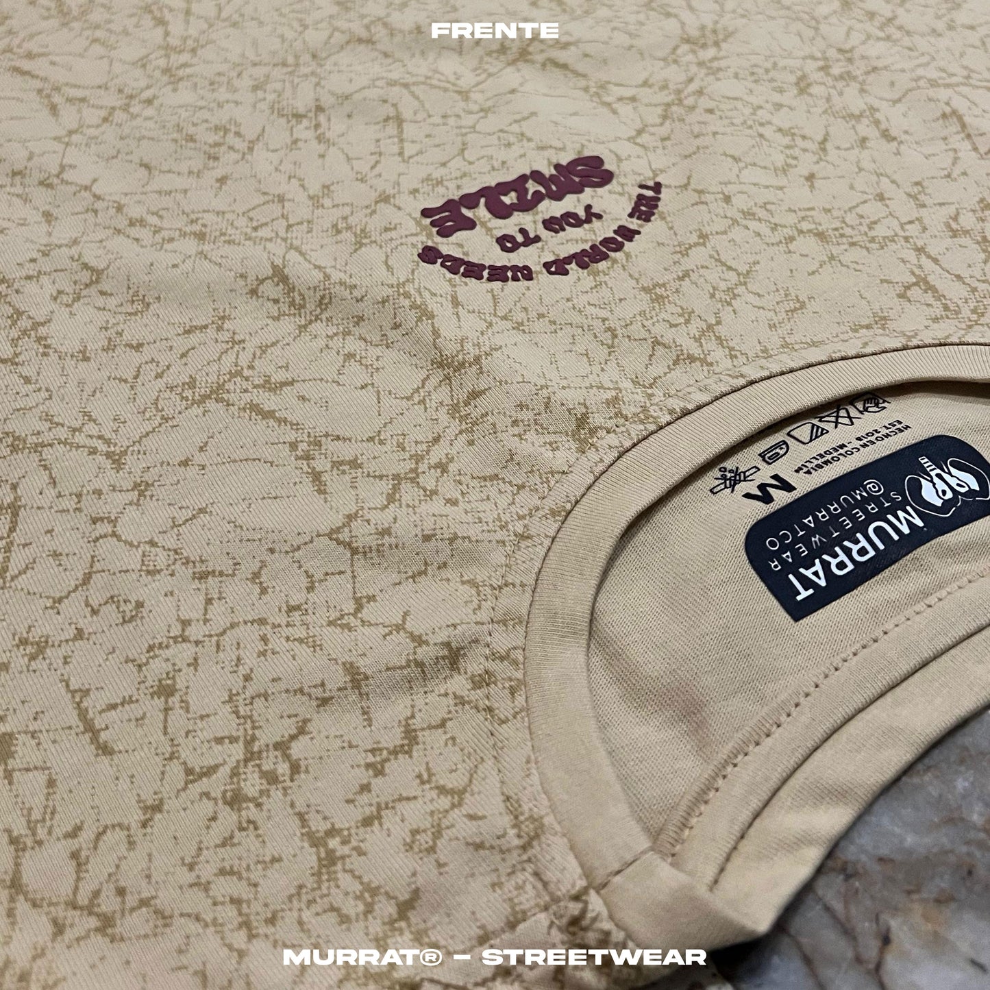 CROPTOP OVERSIZE BEIGE "SMILE TEXTURE"