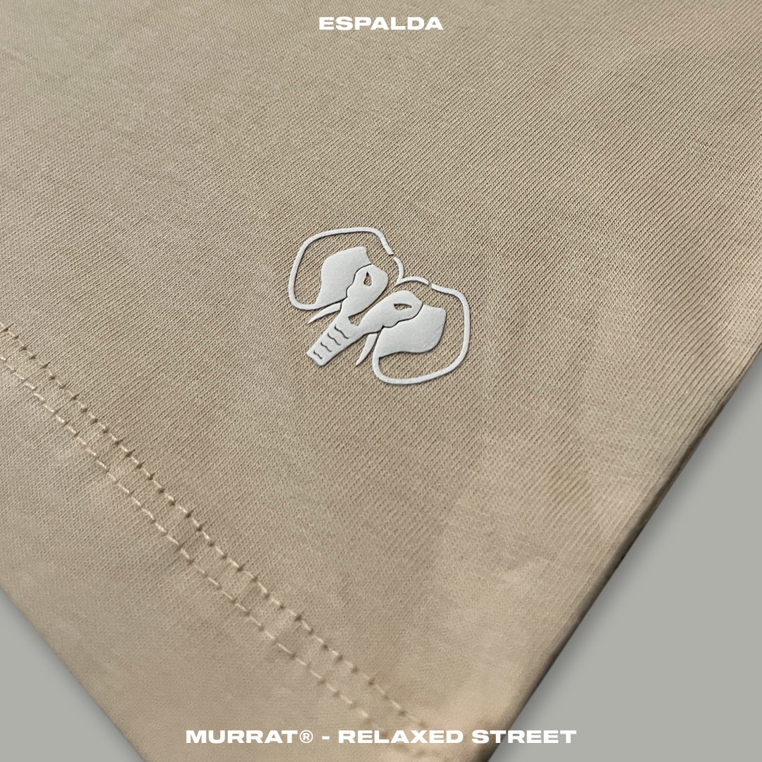 Croptop Oversize Beige "GOOD MOOD"