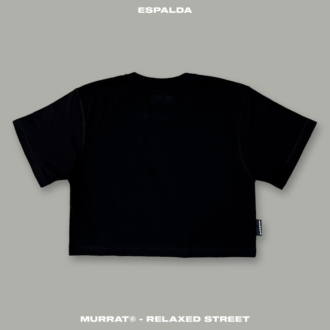 Croptop Negro "SAVOR THE MOMENT"