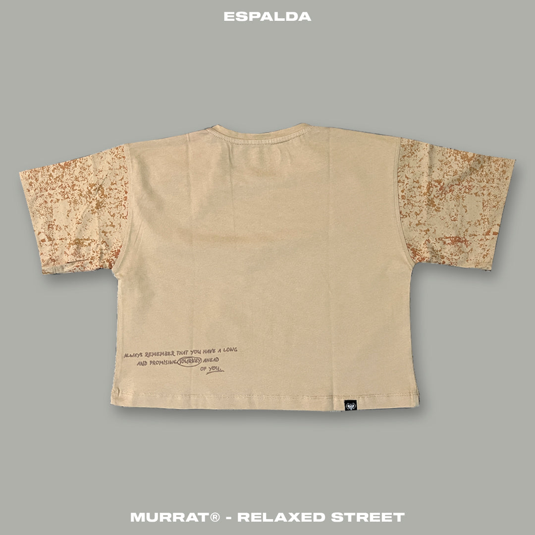Croptop Oversize Beige "JOURNEY"