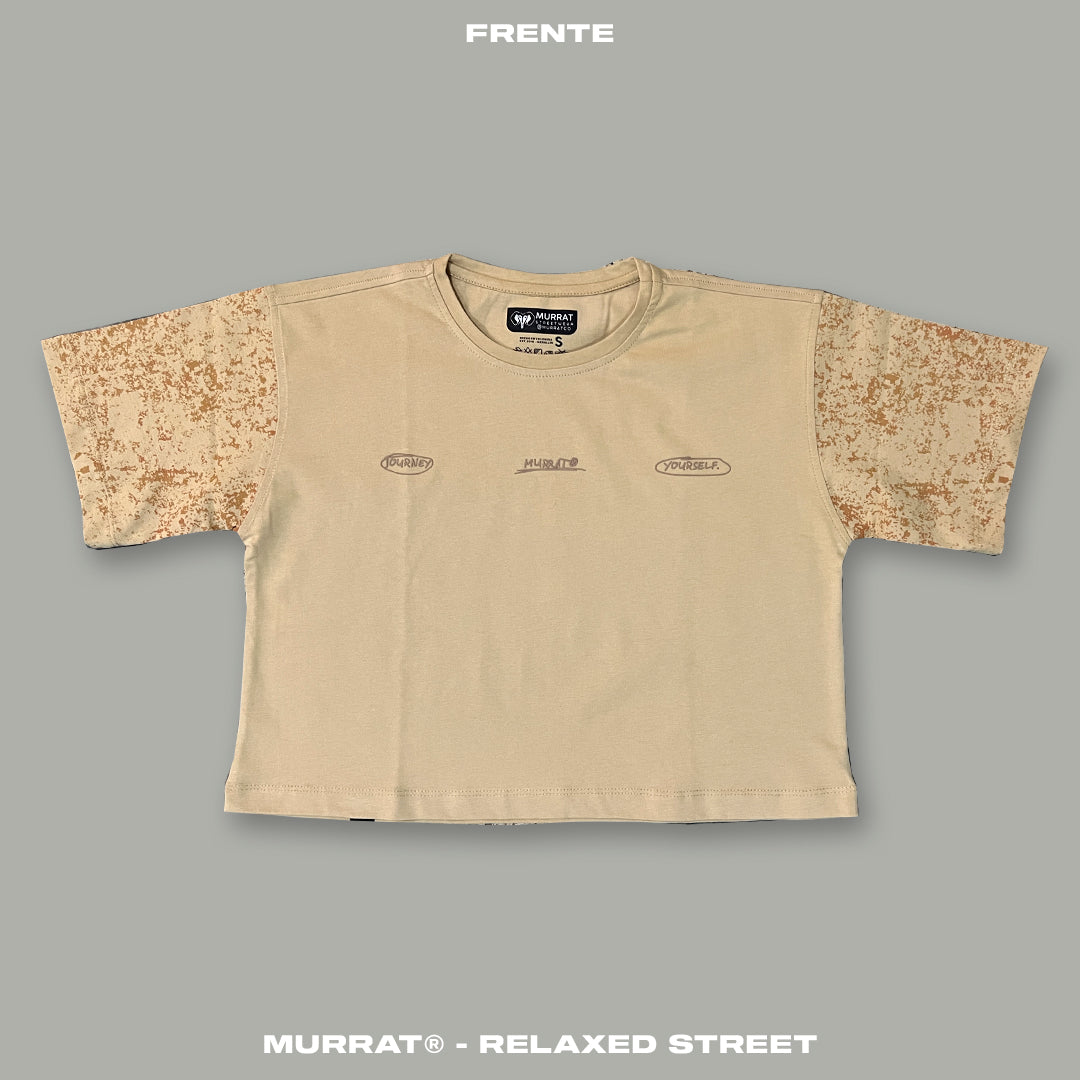 Croptop Oversize Beige "JOURNEY"