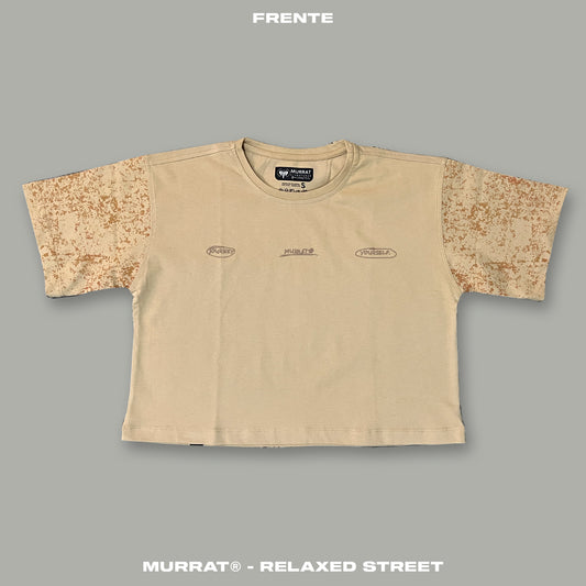 Croptop Oversize Beige "JOURNEY"
