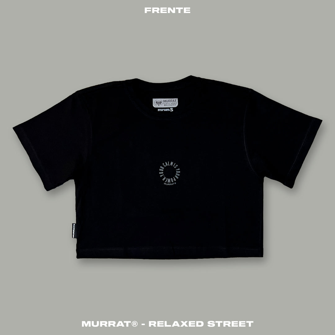 Croptop Negro "YOUR CALM"