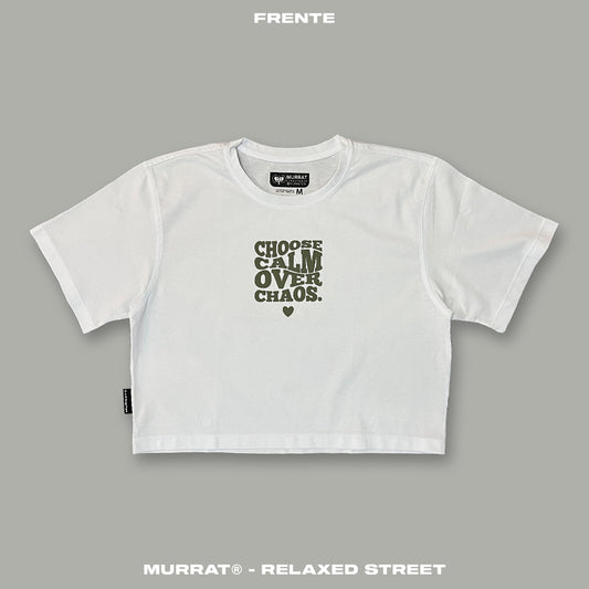 Croptop Blanco "CHOOSE CALM"